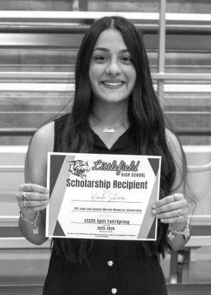 Kamila Silveira receives a $1,325 scholarship from the SPC John andAuvena Morton Memorial Scholarship.