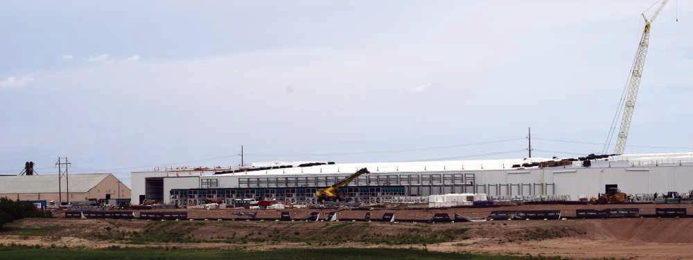 Construction continues on the Project Caprock data center facility off Marshall Formby Memorial Highway in Abernathy, Texas, as crews work to develop the site into a large-scale technology hub. (Photo by Leon Szaniszlo)