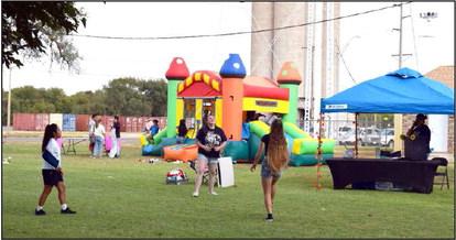 Bounce House entertained youngsters at the City Park of Sudan during the Harvest Festival.