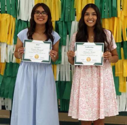Girl’s Golf Awards: Ennah Mosqueda, MVP; Hannah Alvarez, Leadership Award.