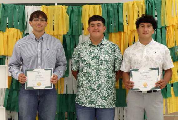 Girl’s Golf Awards: Tyler Tanaro, MVP; Ethan Mosqueda; Froylan Agundiz, Leadership Award.