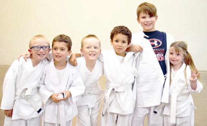 The 6 to 10 year old group passed their tests and were awarded the Basic Belt with black stripe. at the Belt ceremony for the Littlefield Martial Arts Academy. (Names were unavailabe at press time.) (Submitted Photo)