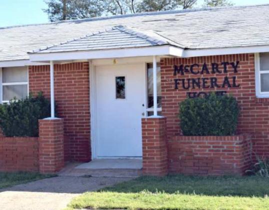 McCarty Funeral Home is located at 1303 Griffin Street in Littlefield. (Photo by Ann Reagan)