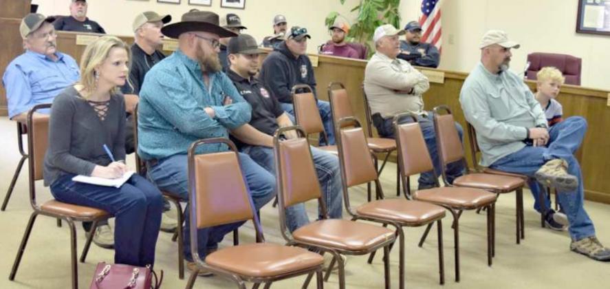 STORMSPOTTER VOLUNTEERS gather for a training seminar presented by the National Weather Service of Lubbock at the Littlefield Chamber of Commerce Building in Littlefield.(Photo by Ann Reagan)