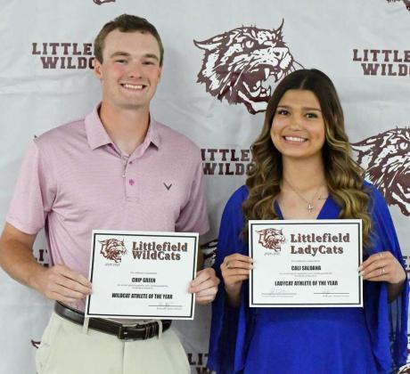 Littlefield High School held their 2024-2025 Athletic Banquet on Monday, May 5th, where senior Chip Green was named Wildcat Athlete of the Year and senior Cali Saldana was named Lady Cat Athlete of the Year. (Staff Photo by Derek Lopez)