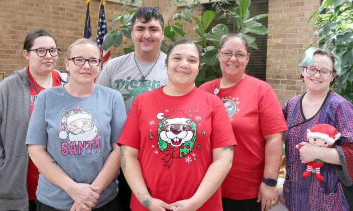 The Lamb Healthcare Center’s Cafeteria Dietary staff briefly attended the luncheon to be recognized for their hard work and dedication during the Staff Luncheon on Friday, December 20, 2024. (Photo by Ann Reagan)