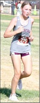 Littlefield’s Kat Hill competes at the Littlefield Invitational last Saturday. (Staff Photo by Derek Lopez)