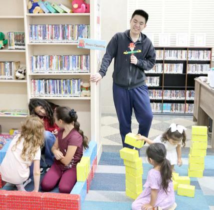 Littlefield High School National Honor Society member Kevin Nachak, a senior at LHS, assisted the Lamb County Library Staff during the Craft Night at the Lamb County Library on Thursday, August 4, 2025. (Photo by Ann Reagan)