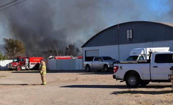 Units from the Littlefield and Amherst Fire Deptartments responded to a brush fire east of Hall Ave. on 20th St in Littlefield behind the Freedom Aire building on Wednesday, October 23, 2024. he efficiency of the Littlefield and Amherst Fire Departments prevented a dangerous house fire. The Littlefield Fire Department reported the official cause of the fire has not yet been determined. (Photos by Ann Reagan)
