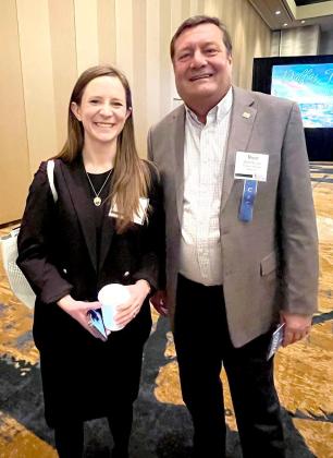 Skylar Sowder, vice president of Government Affairs for Farm Credit Council and Lamb County Producer Brent Nelson. (Photo Courtesy of Plains Cotton Growers)