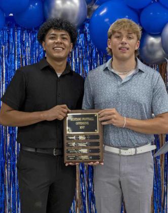 Mustang Football Offensive MVP’s Raymond Ramirez and Landon Lassiter