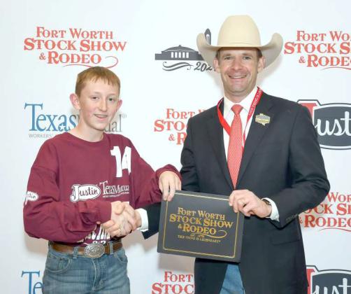 Littlefield, Ryan Muller at the Fort Worth Stock Show and Rodeo, which took place in February. (Submitted Photo)