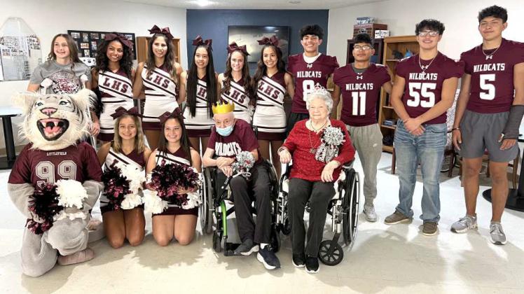 Arbor Grace held a pep rally on Friday, with the Littlefield High School Cheerleaders and football players, where Michael Green was crowned Homecoming King and Mary Lou Dehay was crowned Homecoming Queen. (Submitted Photo)