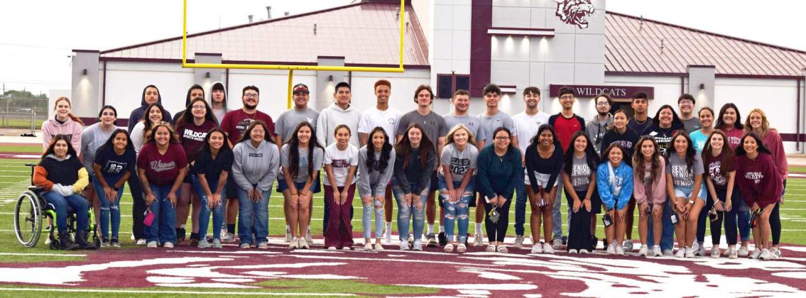 Littlefield High School seniors gathered Thursday, May 18, 2023, at Wildcat Stadium for the Senior Sunset event hosted by the parents of the Class of 2023. The event was catered by Locos Restaurant of Littlefield. (Photo by Ann Reagan)