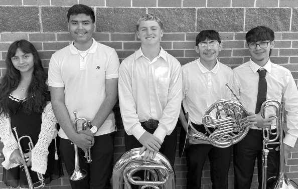 Brass quintet members from Littlefield High School, Caleb Caudillo, Kevin Cruz, Jayton Parchman, Aryanna Ramirez, and Luke Trevino earned a second division “ Excellent” ensemble rating for their performance of “The Whaling Song” by Pappas at the UIL Texas State Solo &amp;amp; Ensemble Contest on May 25.