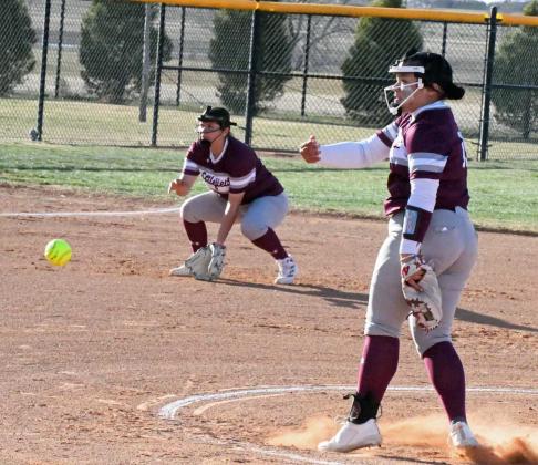 Littlefield senior pitcher, Natalia Sanchez, picked up a victory in the Lady Cats’ district victory over Dimmitt on Wednesday on the road. The senior notched eight strikeouts in the contest. (Staff Photo by Derek Lopez)