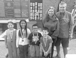 Third Grade Rotary Readers, first six weeks: Mrs, Boney Ava Juarez; Mrs. Gonzales - Zoey Gomez; Mrs. Adkins Sebastian Garcia Lopez; Mrs. Villanueva - Joseph Garcia. Also pictured is John Roley, Rotary Club of Littlefield Director and Bree Clark, Club President. (Submitted Photo)