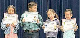 KINDERGARTEN GRADE -- Jayden Garcia, Dariana Martinez, Alan Porras and Mis Scarpett