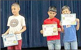 FIRST GRADE -- Damir Cardenas, Abdiel Cardenas and Gael Leal