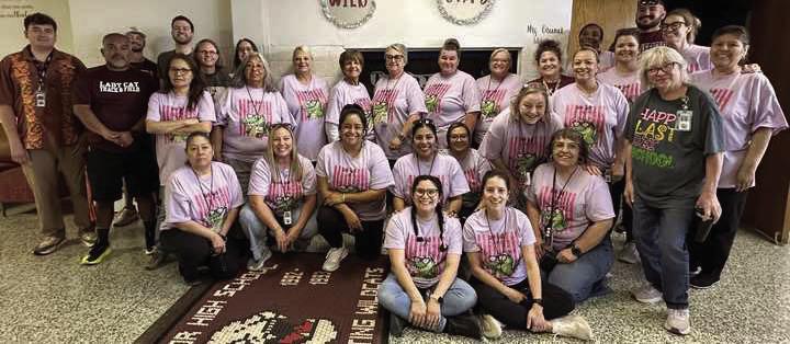 “Today (May 21) we took our final staff picture in the current Jr. High building before moving into our new facility. While it’s bittersweet to say goodbye to a building that has held so many years of memories, traditions, and learning, we are incredibly excited for this next chapter for our students, staff, and community. We are grateful for the years spent in this building. We look forward to all the opportunities and memories that await us at the new Jr High.” (Submitted Photo)
