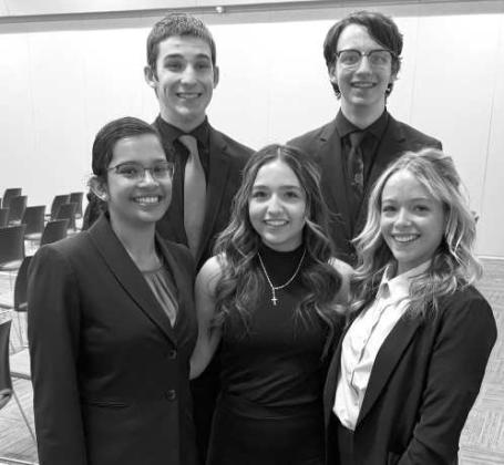 Sudan High School Congress team competed at the UIL Regional Meet. Shown: Alissa Montes, Caden Edens, Scarlett Pool, William Armstrong and Angelina Godwin. (Submitted Photo)