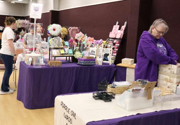 RIGHT -- TJ’s Creations is one of the vendors at the fundraiser held in the MAC at the First Baptist Church. BELOW -- Many vendors were available at the MAC at the fundraising event held at the First Baptist Church. (Photos by Ann Reagan)
