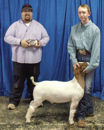 Ryan Muller wins Reserve Grand Champion Goat at the Lamb County Junior Livestock Show on January 10, 2026. (Photo by Madison Vidales)