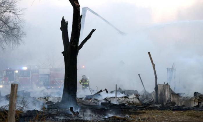 Fire destroys E. 6th Street property Saturday