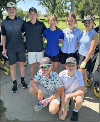 The Sudan Junior High golf team got second place at the District Meet at the Farwell Country Club. Scarlett Pool got first in district, while Piper Pool and Keeton Ledbetter each got third in district. Rylan Willoughby, Westin Brashear, Piper Pool, Kynleigh Green, Scarlett Pool, Keeton Ledbetter and Jaxon Robinson. (Submitted Photo)