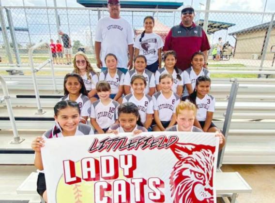 THIRD PLACE – The Littlefield Lady Cats’ 10u Softball Team took third place at the Southwest Regional Softball Tournament that was held in Brownfield this past weekend. They are coached by Susan Perry (Not Shown), Chris Soliz, Michael Vargas and Julie Rodriguez. Players: Riley Miller, Haylie Soliz, Jasmine Ortiz, Jenesis King, Mia Tijernia, Kenzley Mata, Carlee Perry, Caylie Navarette, Kendall Vargas, Anna Vargas, Dianely Delgado, Jackalyn Melendez and Kambree Angeley. (Submitted Photo)
