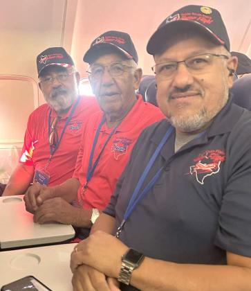 Aurelio “Rudy” Rivas and Robert Rivas with Mike Rivas on the Honor Flight to Washington D.C. (Submitted Photo)