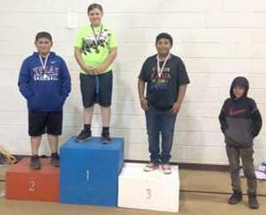 FOOTBALL THROW -- 1st- Brayden Black; 2nd- Kinsler Palma; and 3rd- DeAngelo Gonzales. Final Participant: Jaron Calloway. (Submitted Photo)