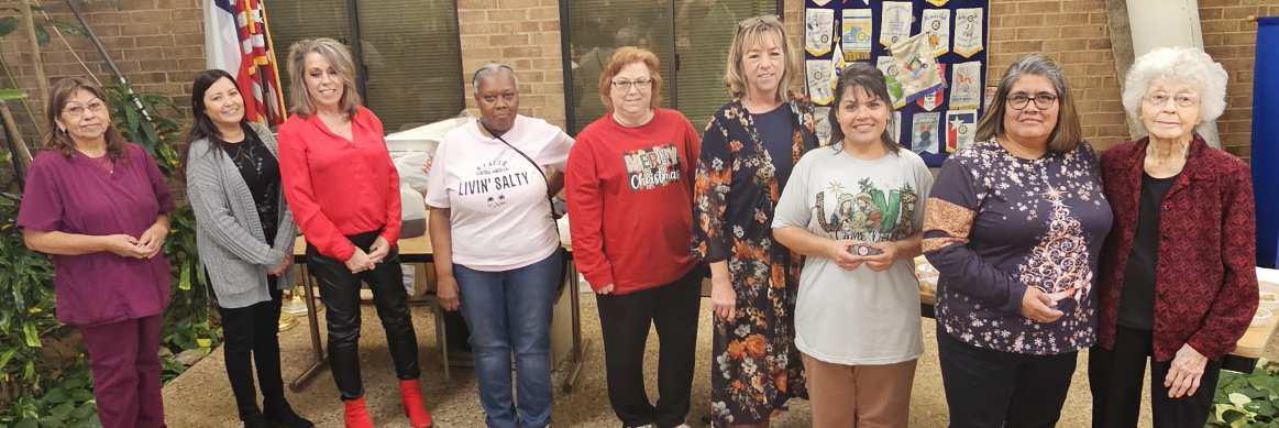 20 YEARS OF SERVICE - Shown: Margaret Duran, Irenia Jaramillo, Sharla McBride, Amy Rojas, Patricia Rosemond, Sherry Smith, Elizabeth Vargas and Luz Vasquez. LHC Aux members, June Smith and Janice Sokora. (Not Shown): Christene Coronado, Darlene Johnson and Amber Rangel. (Staff Photo by Derek Lopez)