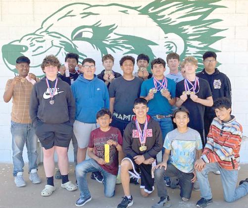 The Springlake-Earth Junior High Track Team took second place at the District Track, which was held on April 6. They combined for 142 points. (Submitted Photo)