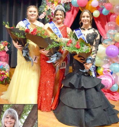 WINNERS -- Left to Right- Betsy Capen- Miss Congeniality,-Diana Arriola 2023 Sandhills Sweetheart, and Emma Acker -First Runner Up Sweetheart were crowned during the Sandhills Celebration Pageant on Thursday, August 3, 2023. at the Olton School Auditorium. (Submitted Photo)