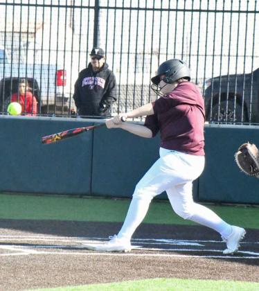 Littlefield’s Brianna Aleman blasted her first home run of the season over the left field wall, during a scrimmage with Levelland on Saturday at Lady Cat Field. (Staff Photo by Derek Lopez)