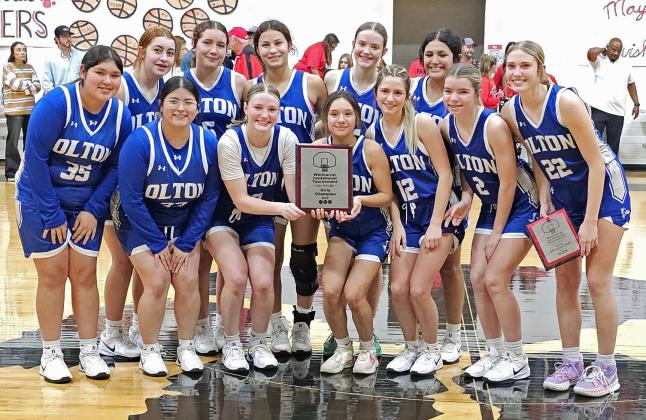 The Olton Fillies went undefeated at the Whitharral Tournament this past weekend, capping off the Tournament with a victory over the host team Lady Panthers, 39-36, in the championship game on Saturday night. Kaleigh Geldenhuys was named Offensive MVP of the tournament. (Staff Photo by Derek Lopez)