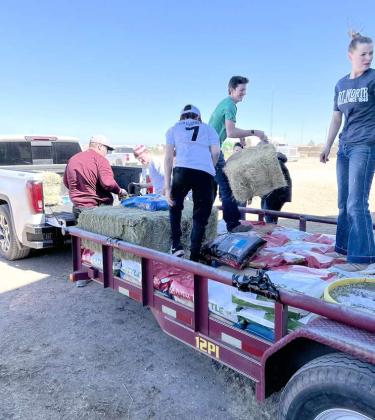 Lamb County 4-H and Sudan FFA students take supplies to Fire victims