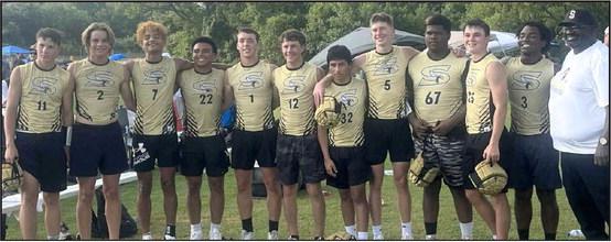 The Sudan Hornets competed at the 2023 Texas 7-on-7 State Football Tournament in College Station. In Pool Play, they lost game one to Harmony, 27-6; Game 2 they lost to Ganado, 37-26; and game three the lost to Albany, 19-6. In bracket play they dropped a tight contest to Miles, 28-26. (Shown L-R): Cal Carter, Caleb Groetken, Jaibryn Ornelas, Sal Juarez, Trent Wilson, Drayven Nash, Angel Martinez, Aspen, Reyher, Joel Williams, Braxtyn Harrell, Marcello King and Coach Elliott King. (Submitted Photo)