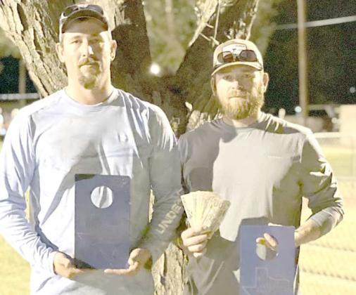 Corn hole - 2nd place winners of the $405 cash prize: Travis and Ben Kirksey.