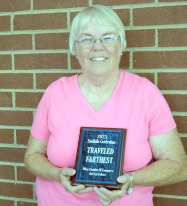 PAM GALLAWAY (Edwards)- Honored as the person who travelled the furthest to attend the celebration. She traveled from Montgomery, Alabama- 1,027 miles.