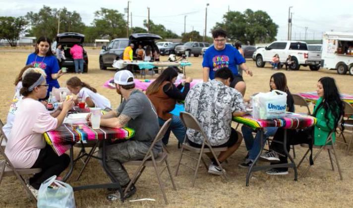 Volunteers assist with activities at the Lamb County Library Cinco de Mayo event on May 5, 2026. (Photos by Madison Vidales)