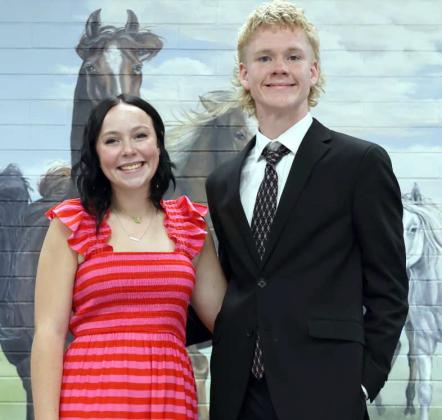 Claire Lostroh and Jaden Burt were awarded the Gold Star awards at the Lamb County 4-H Awards Banquet held in Olton, Texas on August 16, 2025. (Photo by Ann Reagan)