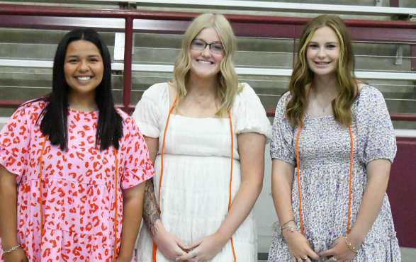 Students who graduated from SPC on Friday, May 10th with their Associate Degree are Caytlin Black, Kynzie Jordan and Kaylee Soria. (Staff Photo by Derek Lopez)
