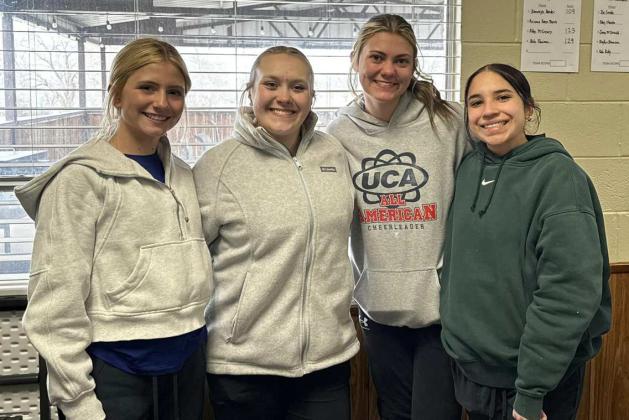 The Olton Fillies competed in their first golf tournament of the season on Wednday at the Lamb County Invitational hosted by Lazbuddie in Olton. The Fillies placed second overall and Payge Davina placed first individually. (Shown): Payge Davina, Harlow Gorman Macie Reese and Kiaryssa Casares. (Submitted Photo)