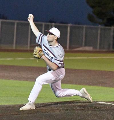 Littlefield senior pitcher, Chip Green, pitched a complete game on Monday, giving up one hit and one walk, while striking out 12 batters on the night, as the Wildcats run-ruled Sundown, 10-0. (Staff Photo by Derek Lopez)