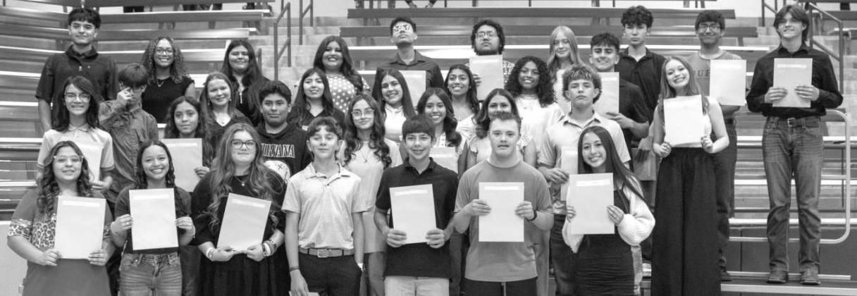 The Top 10% Freshmen Class receive recognition at the High School academic awards ceremony. The Freshmen Class receive various academic awards at the High School academic awards ceremony on May 19, 2026.