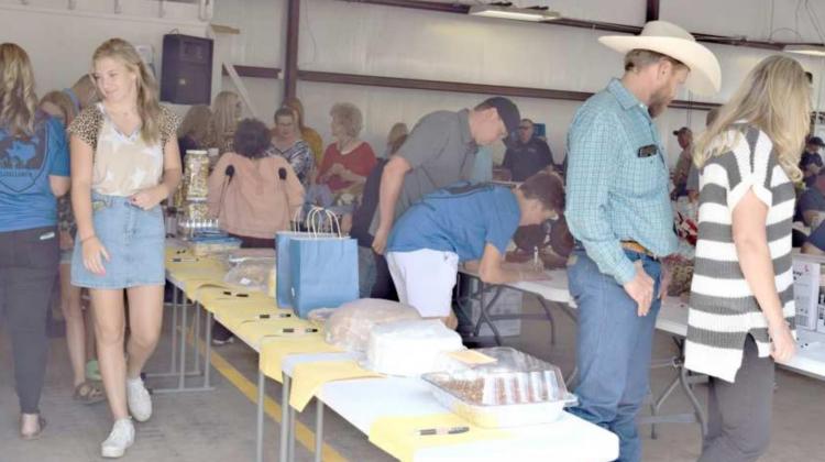 A variety of baked goods, household items, novelty items, and T-shirts were offered up for bids during the silent auction for the Sgt. Shawn Wilson benefit. (Photo by Ann Reagan)