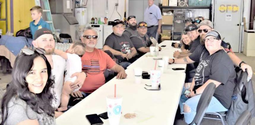Members of Los Corrales Mi Familia traveled from Lubbock to present a generous donation in support of Sgt Shawn Wilson. Most of them had served with Sgt Wilson at some point in their careers. The organization is comprised of law enforcement officers as well as supporters of law enforcement. (Photo by Ann Reagan)
