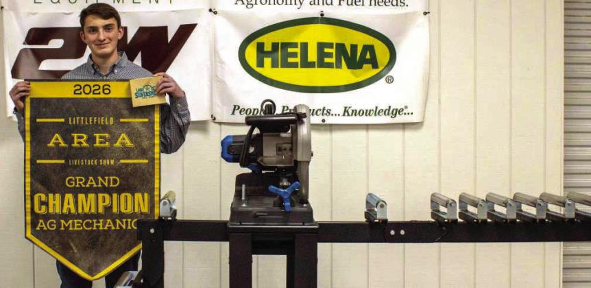Hayden Hardin of Sudan won Grand ChampionAg Mechanic project. (Photo by Madison Vidales)